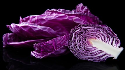 Obraz premium A photo of a sliced red cabbage