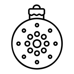Christmas ball icon for web. Outline style