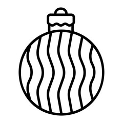 Christmas ball icon for web. Outline style
