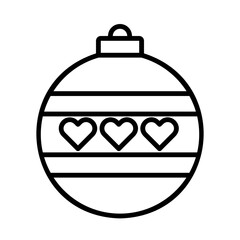 Christmas ball icon for web. Outline style