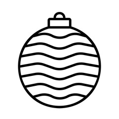 Christmas ball icon for web. Outline style