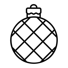 Christmas ball icon for web. Outline style