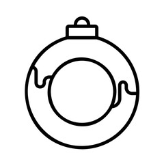Christmas ball icon for web. Outline style