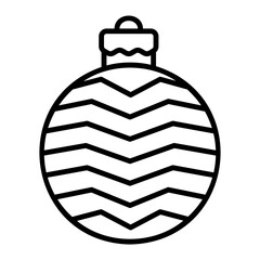 Christmas ball icon for web. Outline style