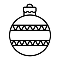 Christmas ball icon for web. Outline style