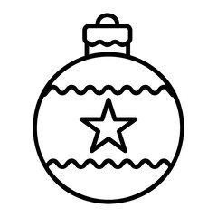 Christmas ball icon for web. Outline style