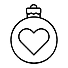 Christmas ball icon for web. Outline style