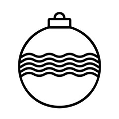 Christmas ball icon for web. Outline style