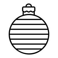 Christmas ball icon for web. Outline style