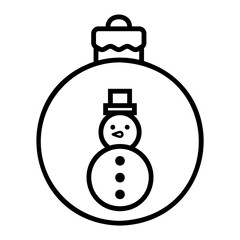Christmas ball icon for web. Outline style