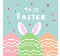 easter egg earinn, happy easter pastel card, holiday banner, rabbit easter ear, easter card with bunny