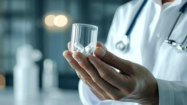Medical Engineer Designing High Tech Pill with Nanotechnology