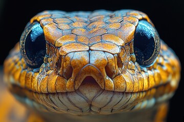 Fototapeta premium Close-up of a vibrant snake head showcasing intricate scales 
