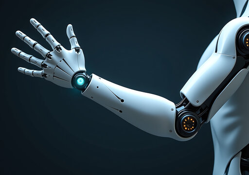 bionic prosthetic arm display illustration futuristic