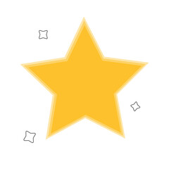 Obraz premium Star icon isolated on white background. Flat vector design for branding, social media, website, app.