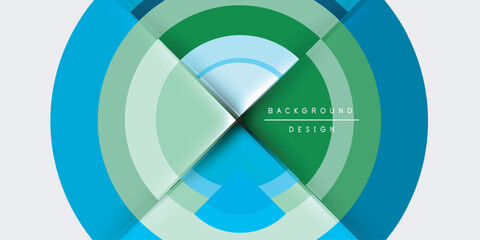 Obraz premium Circle and semi circle geometric background. Vector Illustration For Wallpaper, Banner, Background, Card, Book Illustration, landing page