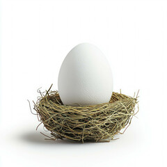 Nest With Egg Isolated