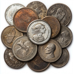 Old Coins Isolated