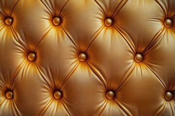 Fototapeta premium Golden upholstery creating luxurious diamond pattern on furniture