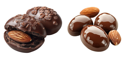 Fototapeta premium chocolate-covered almond with a shiny coating