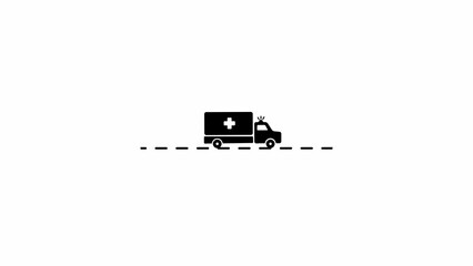 Fototapeta premium Medical ambulance vehicle icon, City ambulance icon, Emergency truck Medical Shipment raster icon.