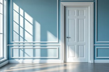 Fototapeta premium Classic interior design with sunlight illuminating empty room