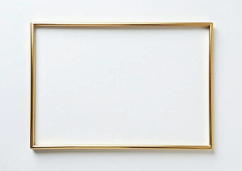 Fototapeta premium gold frame thin rectangular design crisp white