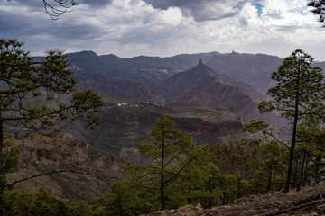 A wonderful view of the unforgettable Grancanaria Nublo rural Park, the largest natural area in...