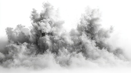White clouds forming an abstract landscape in a surreal atmosphere