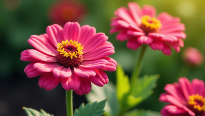 zinnia elegans single flower blooms beautiful garden setting stunning details petals