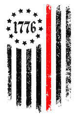 Thin Red Line 1776 Betsy Ross Flag