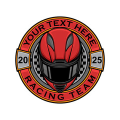 simple racing team logo helmet