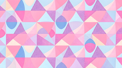 Pink geometric triangle seamless vector pattern, abstract mosaic art design for fashion decor