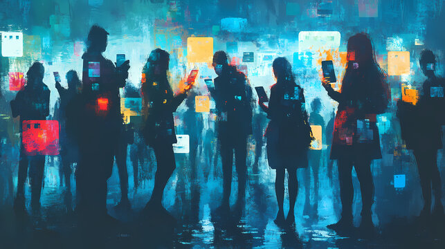 The spread of misinformation on social media, examining the role of social media in the dissemination of false information and its consequences on society. Echoes. Illustration