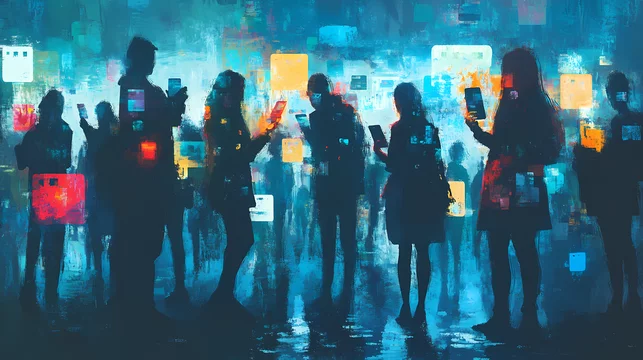 The spread of misinformation on social media, examining the role of social media in the dissemination of false information and its consequences on society. Echoes. Illustration