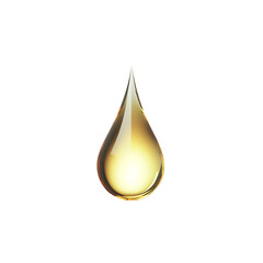 Fototapeta premium A Small Orange Juice Droplet Glowing Against a Plain White PNG