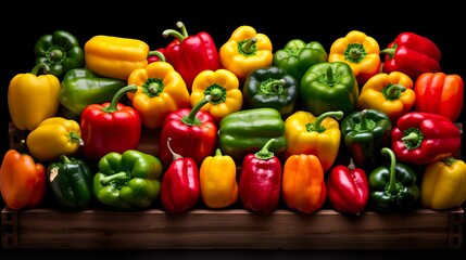 A photo of a variety of colorful peppers