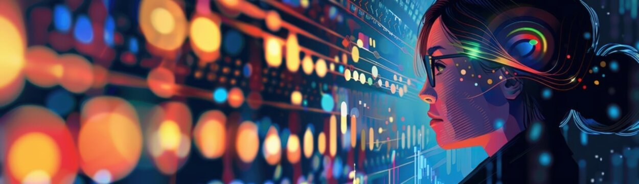 Data analyst visualizing trends