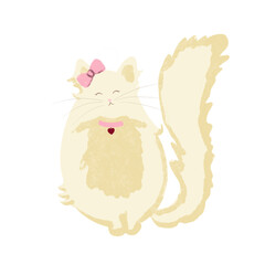 Cute kitty with a bow