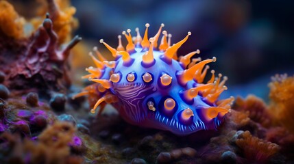 A photo of a vibrant nudibranch