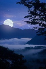 landscape with moon