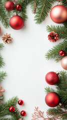 A Christmas tree with red and gold ornaments
