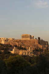 Fototapeta premium ancient greek temple at sunset in Athens, Greece