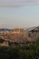 Fototapeta premium ancient greek temple at sunset in Athens, Greece