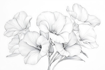 Stunning Floral Line Art Drawing
