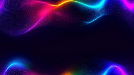 Fototapeta premium seamless of Blue purple grainy gradient vertical glowing abstract light wave on black noise texture background stock illustration