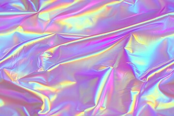 Fototapeta premium seamless of Close-up of ethereal pastel neon blue, purple, lavender, pink holographic metallic foil background