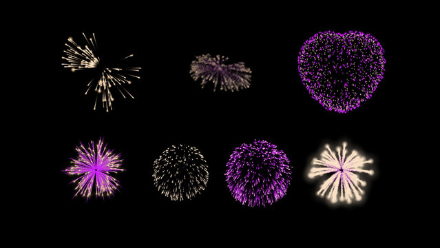 Fireworks New Year Horizontal Transparent Motion Overlay
