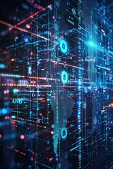 Obraz premium Secure Digital World Concept Emphasizing Cybersecurity and Protected Data Channels