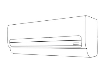 Fototapeta premium Continuous One-Line Drawing of an Indoor Air Conditioner - Minimalist Appliance Design